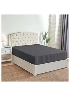 Hotel Collection HOTEL COLLECTION Stripe DARK GREY Fitted Sheet 160x200 cm with 2 Pillow Cases  - Image 2