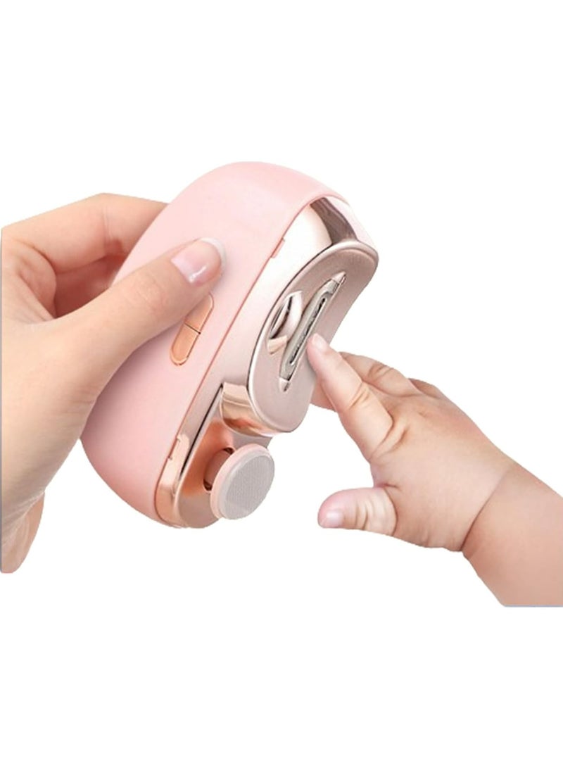 Electric Nail Clipper Nail Trimmer, 2-in-1 Electric Polishing Automatic Nail Clippers Pro with Light Trimmer Nail Cutter Manicure for Baby Adult Elderly Care Tool,Fingernail Cutter and File  - Image 1