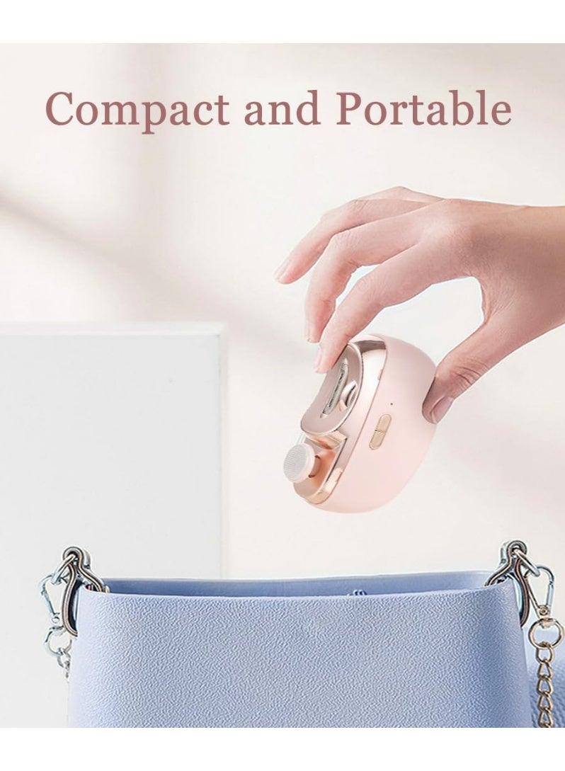 Electric Nail Clipper Nail Trimmer, 2-in-1 Electric Polishing Automatic Nail Clippers Pro with Light Trimmer Nail Cutter Manicure for Baby Adult Elderly Care Tool,Fingernail Cutter and File  - Image 3