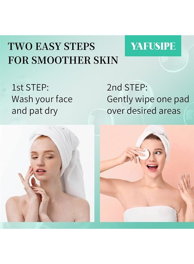 YAFUSIPE Glycolic Acid Pads 35% AHA Facial Resurfacing Pads with Vitamins B5, C & E, Green Tea, Exfoliating Face Wipes Peel Pads for Dark Spots Acne Fine Lines & Wrinkles Anti-Aging Exfoliant Pads for Face - Image 5