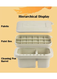 ZCM-HAPPY 3-in-1 Cleaning Pen Bucket with Palette and Paint Holder  - Image 2