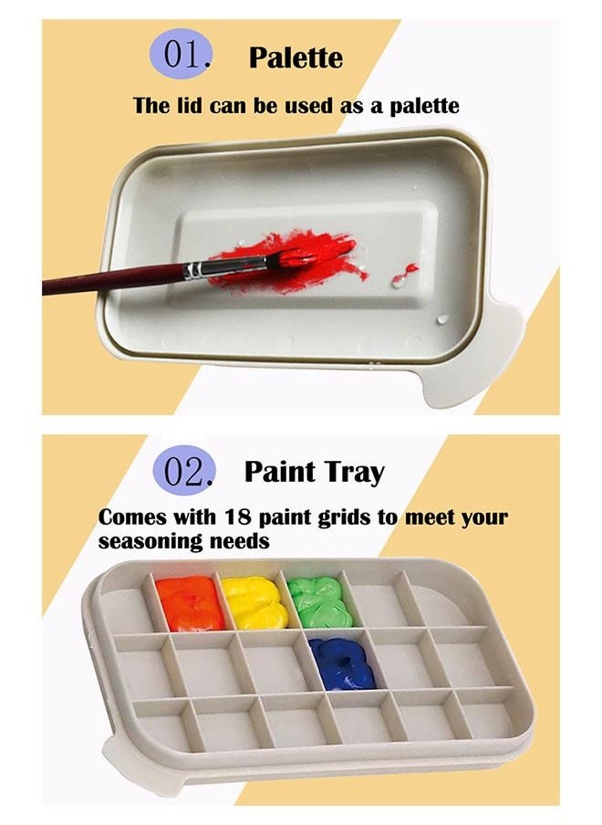 ZCM-HAPPY 3-in-1 Cleaning Pen Bucket with Palette and Paint Holder  - Image 3