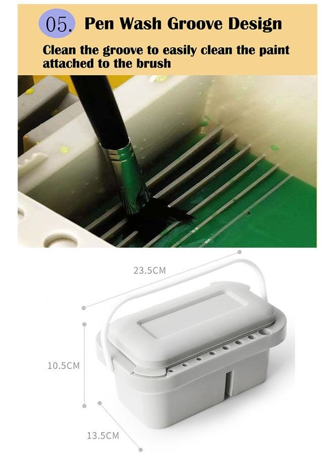 ZCM-HAPPY 3-in-1 Cleaning Pen Bucket with Palette and Paint Holder  - Image 5