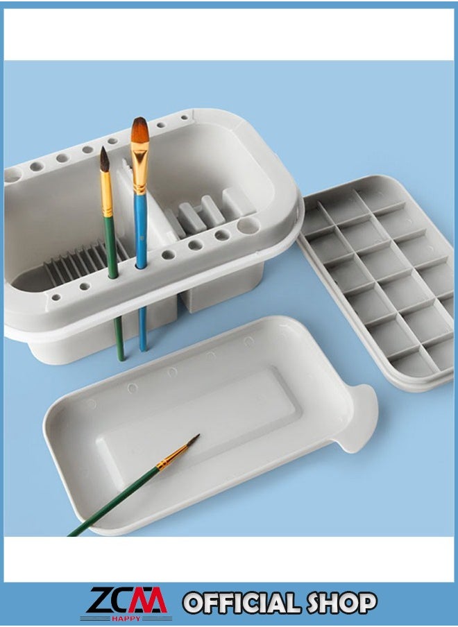 ZCM-HAPPY 3-in-1 Cleaning Pen Bucket with Palette and Paint Holder  - Image 1