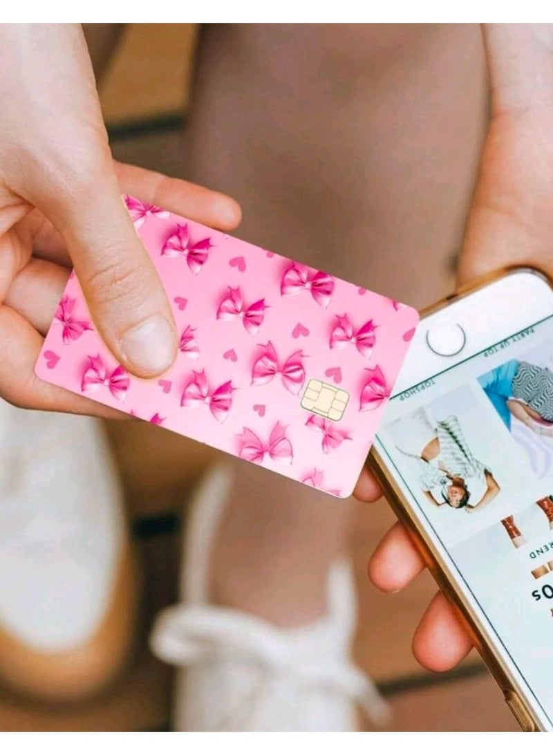 شي إن 3pcs Floral & Heart/Bow Painting Pattern PVC Stickers, Cute Landscape Debit/Credit Card Protector Skin, Creative Art Card Decals - Image 5