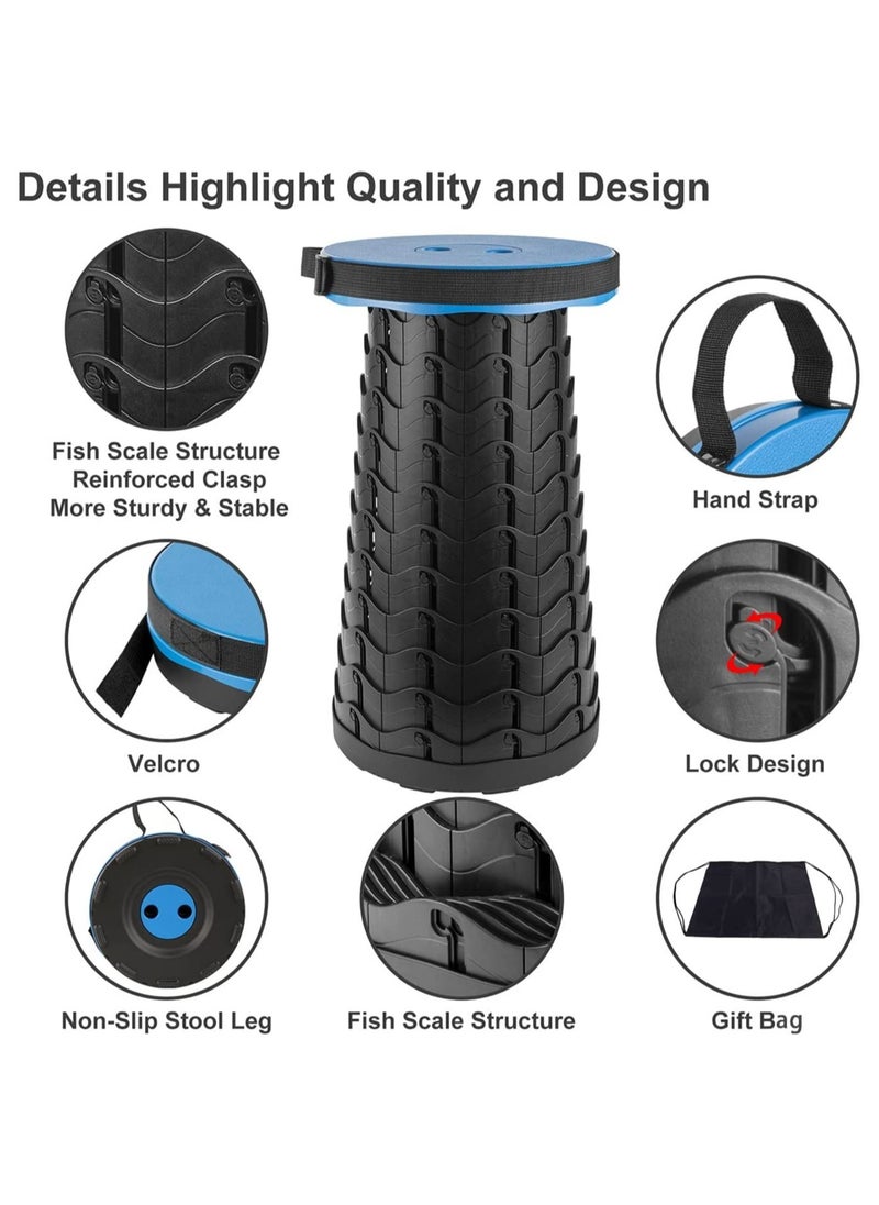 ELTRAZONE - Folding Stools for Adults Portable, Lightweight Portable Stool, Retractable Telescopic Seat for Children,Upgraded Small and Lightweight Expandable Stool for Outdoor Fishing Barbecue Travel - Image 1