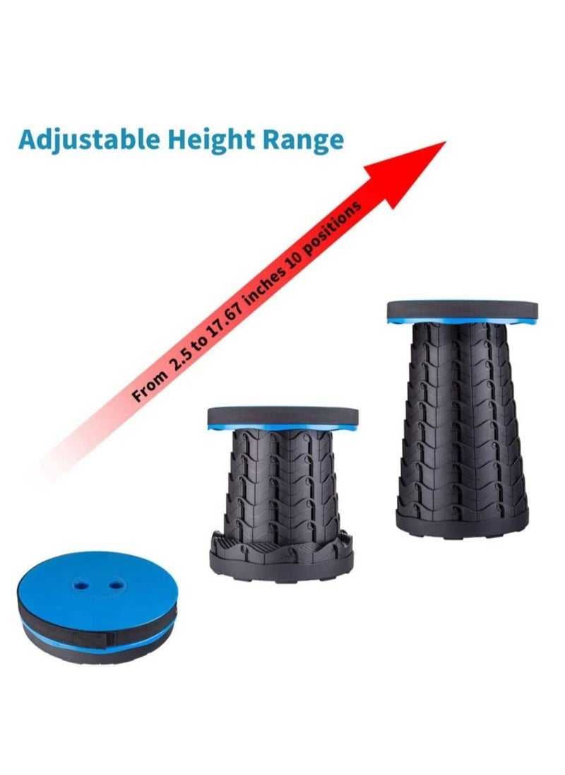 ELTRAZONE - Folding Stools for Adults Portable, Lightweight Portable Stool, Retractable Telescopic Seat for Children,Upgraded Small and Lightweight Expandable Stool for Outdoor Fishing Barbecue Travel - Image 1