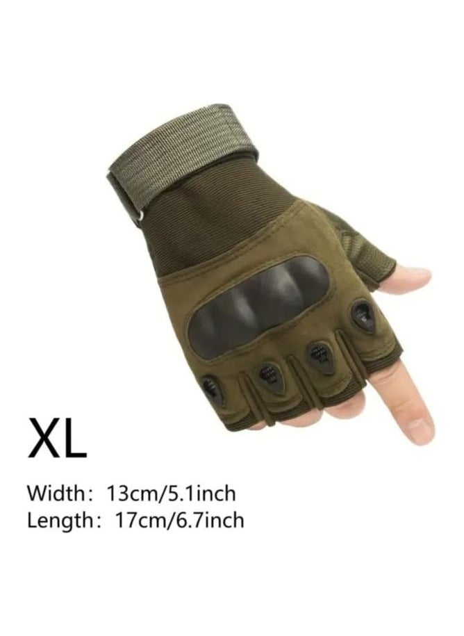 SportQ SPORTQ®️ Men's Motorcycle Gloves, Size XL, Anti-Slip, Windproof Fingerless Gloves for Outdoor Use to Protect Fingers  - Image 2