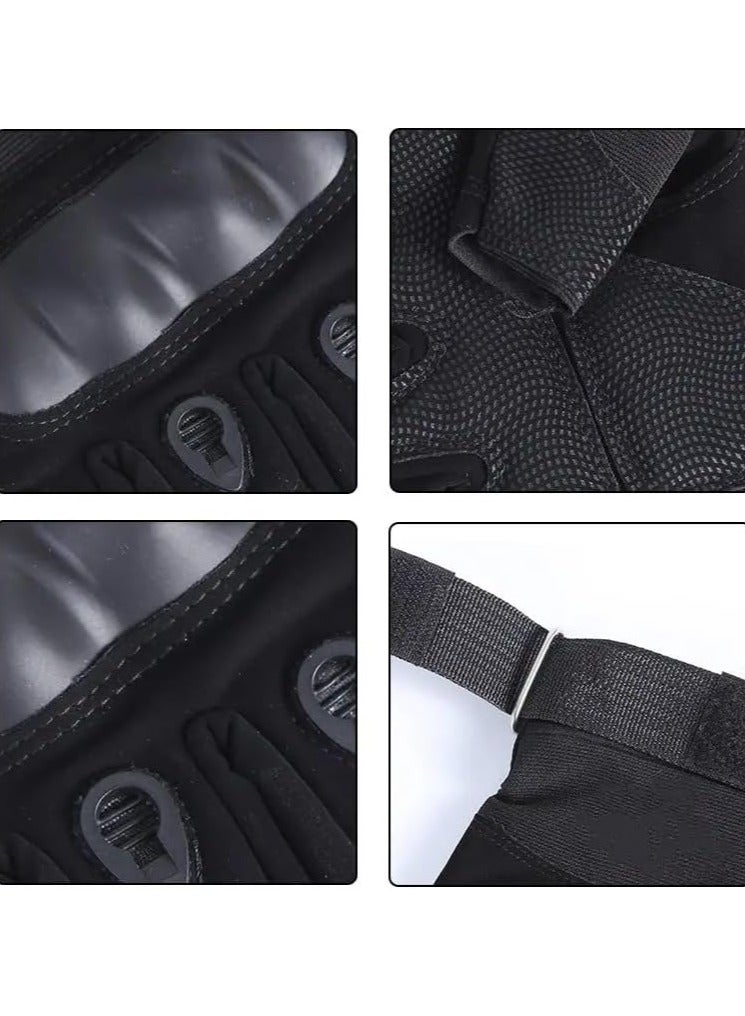 قفازات موتوسيكلات مقاس XL مبطنة ومضادة للانزلاق والرياح للرجال بتصميم بدون اصابع من سبورت كيو®️ ، مناسبة للاستخدام في الاماكن المفتوحة لحماية عقل الاصابع