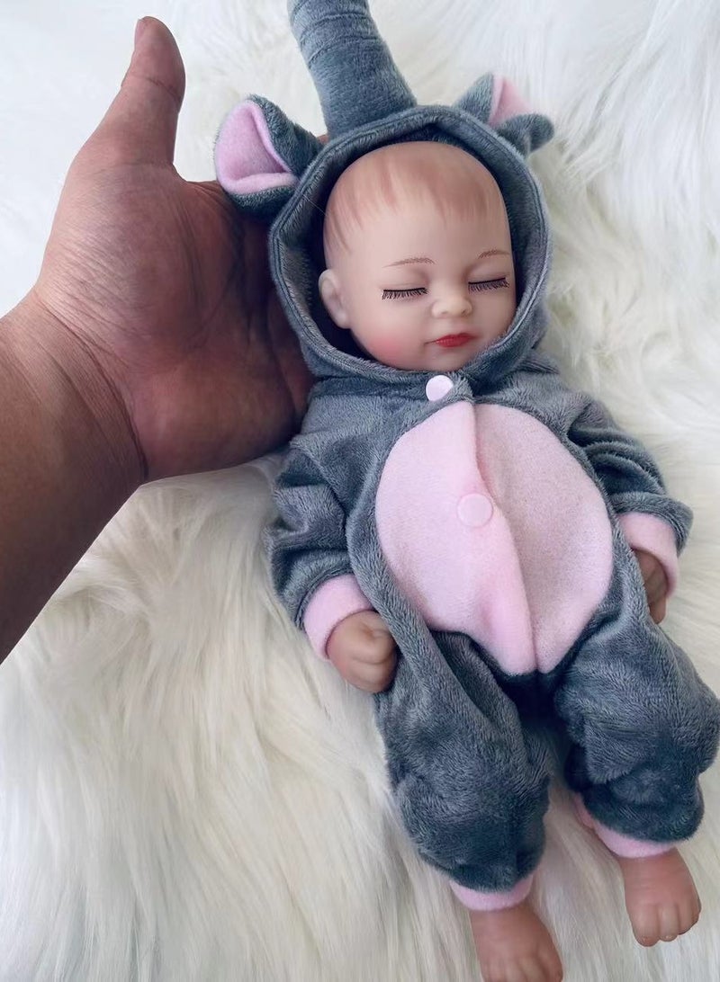 Mini Size 10 Inch 28 Cm Full Vinyl Baby Doll with Clothes - Image 1