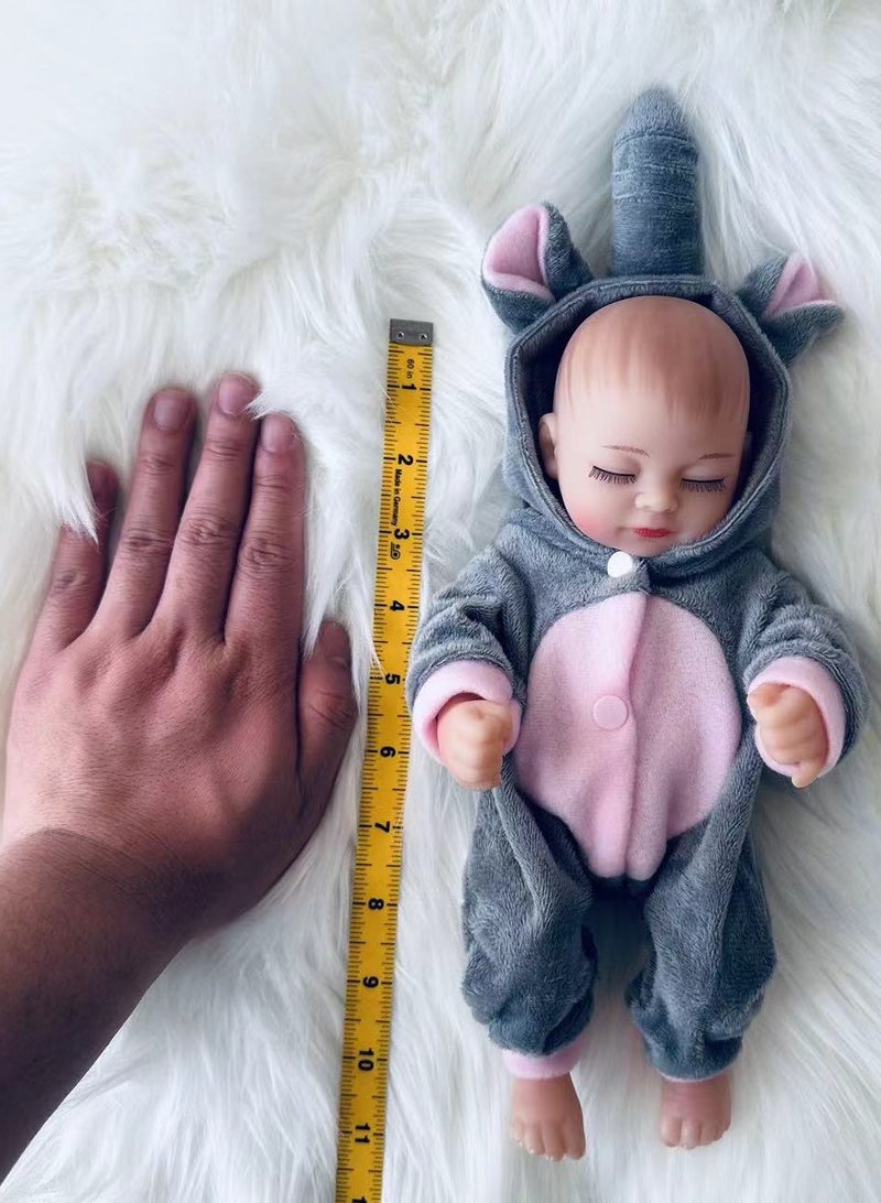 Mini Size 10 Inch 28 Cm Full Vinyl Baby Doll with Clothes - Image 2