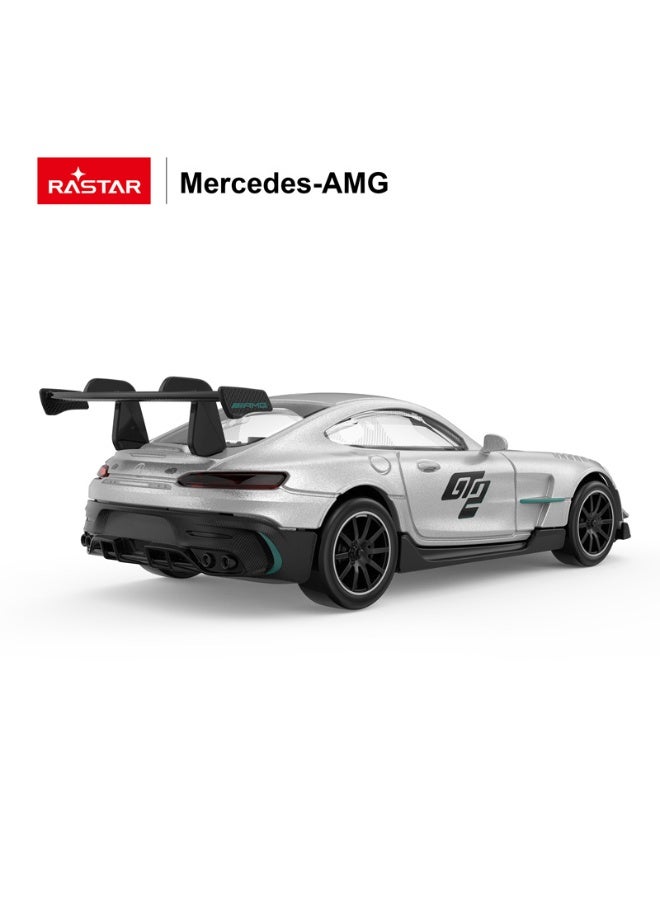 Rastar Mercedes-AMG GT Race Car Die-Cast Model – 1:43 Scale | Kids Toy Car | Metal Body | Pull-Back Action | Silver - Image 3