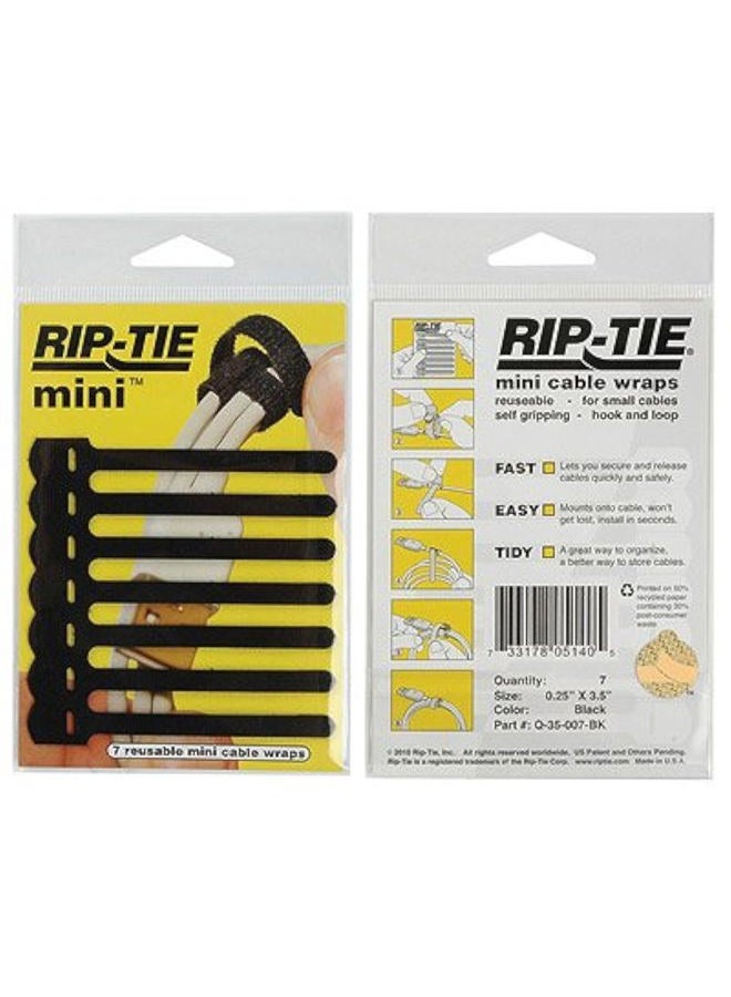 Rip-Tie 1/4" x 3-1/2" Mini 7 Pack Black - Image 4