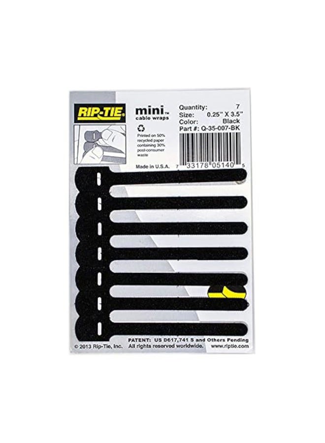 Rip-Tie 1/4" x 3-1/2" Mini 7 Pack Black - Image 1