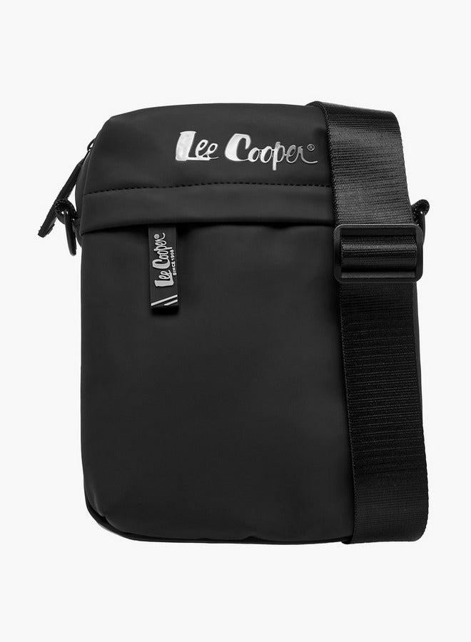 Lee Cooper Solid Crossbody Bag with Adjustable Strap  - Image 1