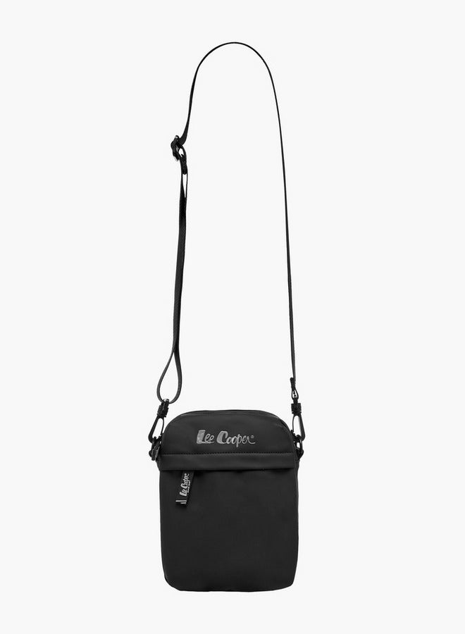 Lee Cooper Solid Crossbody Bag with Adjustable Strap  - Image 2