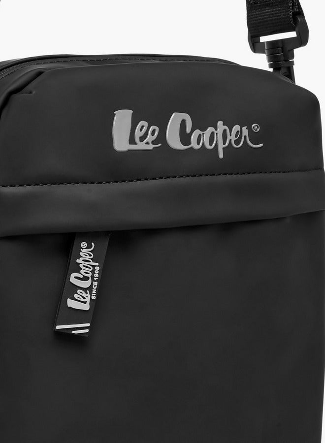 Lee Cooper Solid Crossbody Bag with Adjustable Strap  - Image 4