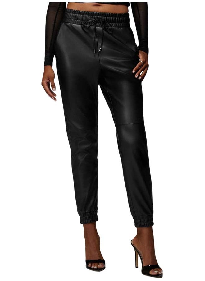 bebe Natural Waist Vegan Leather Jogger  - Image 1