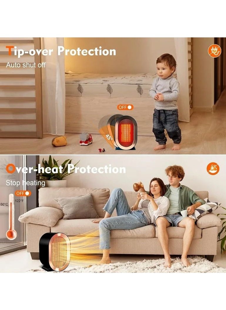 Generic - Portable electric heater 1200 watts with different temperatures A practical heater to overcome the winter cold for the home and office A safe electric heater to heat the home and office with a plug and a rear fan to protect against overheating Small in size and light to move it anywhere easily A button to control its temperature easily and a button to open and close Used in bedrooms, living rooms and offices Power: 1200 watts - Image 1