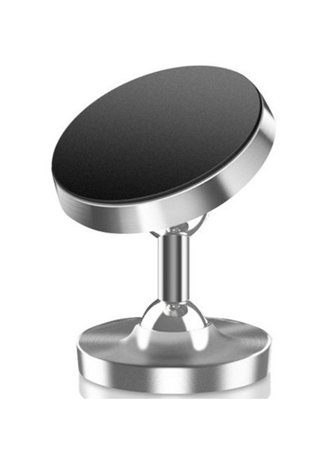 Dual-axis Alloy Ball Magnet Car Mount Holder 720-degree Rotation Vehicle Dual-joint Mobile Phone Stand Magnetic Navigation-Color:【Single Head General Magnetic Height 38mm】 Frosted Silver - Image 1