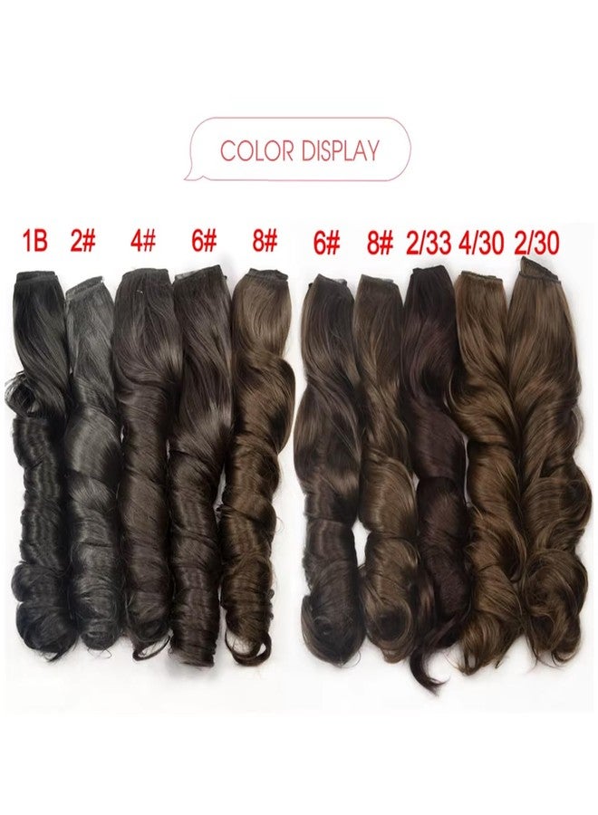 PRAVRAJYA 5 Clip-In Ombre Hair Extensions for Women - Seamless Long Wavy Heat-Resistant Synthetic Fiber, Instant Volume & Length, Natural Look, Easy to Wear & Restyle (Black to Auburn) - 130g - Image 4