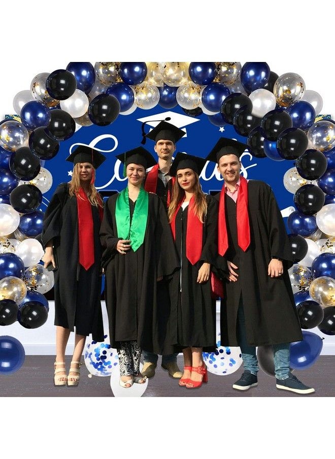 Alitake - 278 Pcs Graduation Party Decorations Class Of 2023 Party Supplies Kit Congrats Balloons Grad Party Disposable Dinnerware Backdrop Tablecloth For High School College Grad Celebration Serves 24 Blue - Image 1