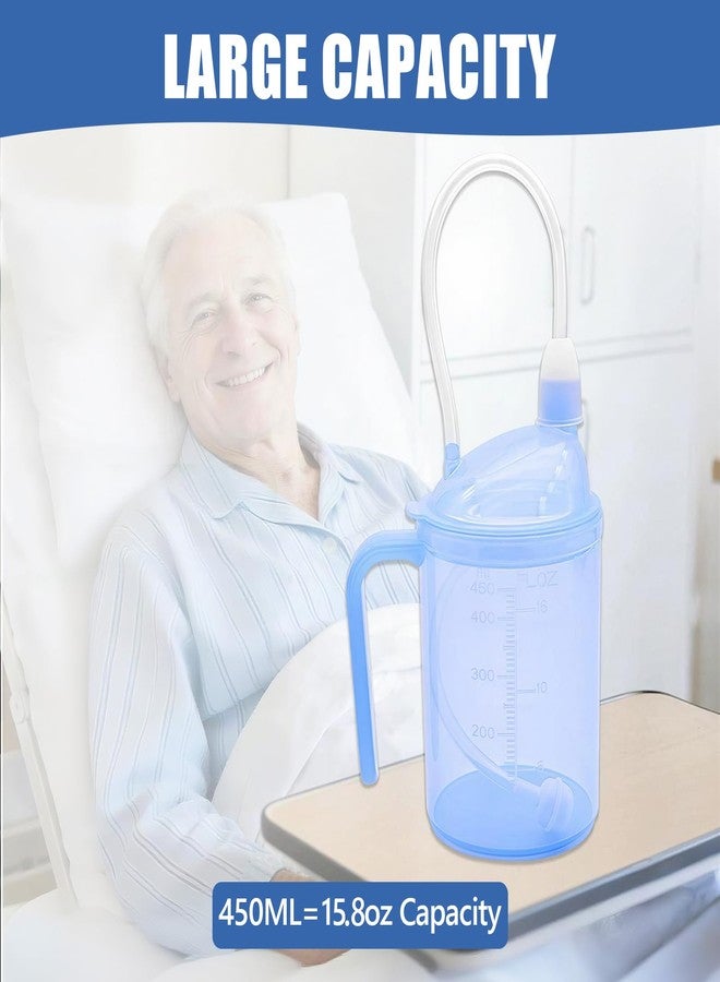 ACUDUDOMA Spill-Proof Cup for Elderly Large Capacity 15.8oz Adult Sippy Cups with Straw, 3 in 1 Dysphagia Cups with Straw for Patient Disabled, Great for Water, Milk, and Soup - Image 2