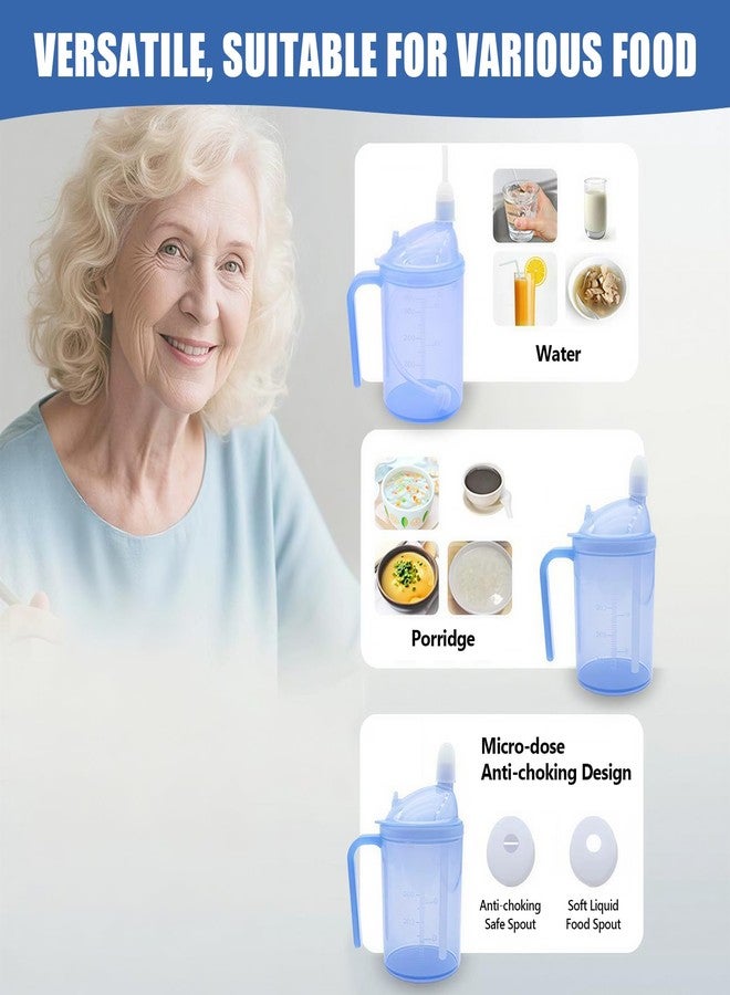 ACUDUDOMA Spill-Proof Cup for Elderly Large Capacity 15.8oz Adult Sippy Cups with Straw, 3 in 1 Dysphagia Cups with Straw for Patient Disabled, Great for Water, Milk, and Soup - Image 3