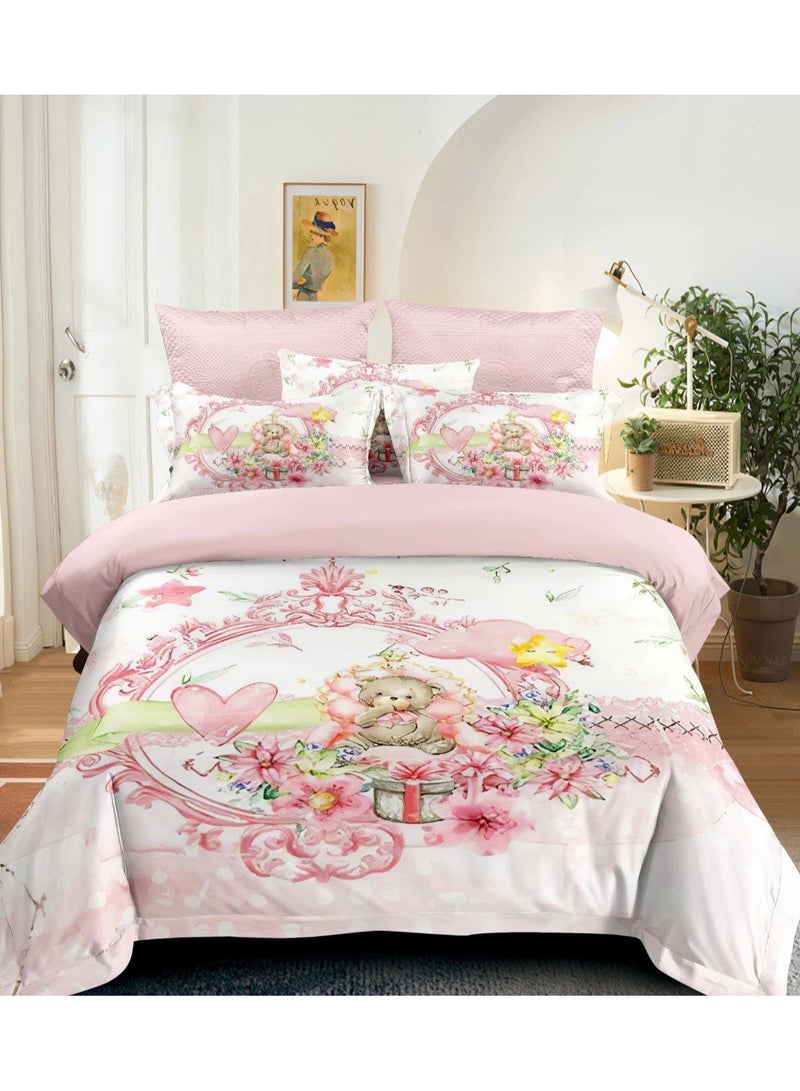 Duoduo home طقم أغطية السرير غطاء لحاف حجم مفرد ، 4 قطع مع غطاء لحاف 160×210 سم + 1 ملاءة مشدودة + 2 غطاء وسادة ، طقم غطاء لحاف