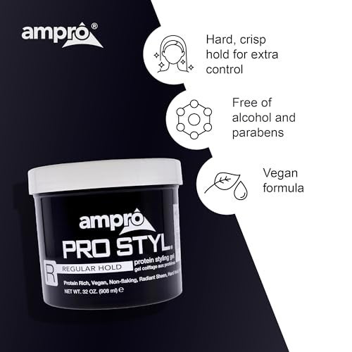 AmPro Pro Styl Styling Gel - Protects and Strengthens Your Strands - Non-Flaking, Alcohol Free, Vegan Formula - Flexible, Touchable Hold for All Hair Textures - Regular - 32 oz - Image 4