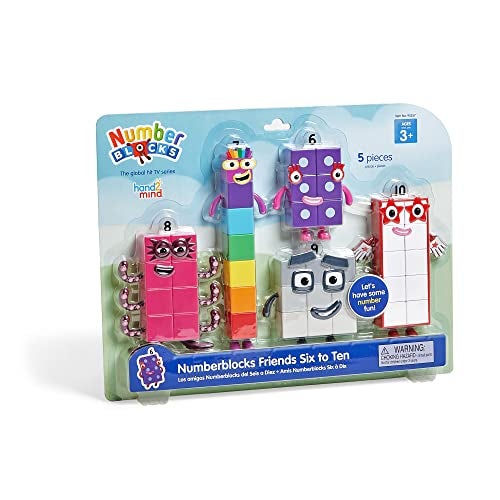 hand2mind Numberblocks Friends Six to Ten Figures Official Licensed Character Action Figure Set Numbers and Counting Figurines Pretend Play Toys for Kids Ages 3 4 5 6 7 - Image 1