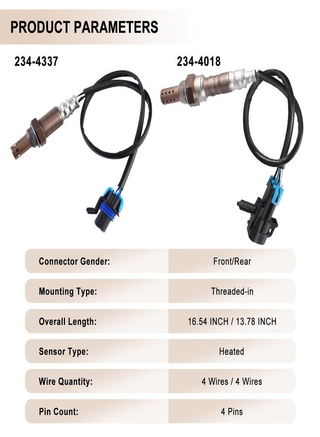 BLPextrm Oxygen O2 Sensor Upstream and Downstream Fits for Chevy GMC Avalanche Silverado Sierra 1500 Classic Suburban Yukon XL 1500 2500 Tahoe 4.3L 4.8L 5.3L 6.0L 2006-07, for Cadillac Escalade 6.2L 2007 4PCS - Image 4