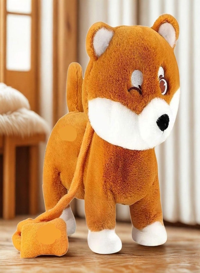 تيكلز لعبة حيوانية محشوة ناعمة على شكل جرو شيبا، هدية عيد ميلاد للأطفال من الأولاد والبنات (اللون: بني، الحجم: 26 سم) - Image 2