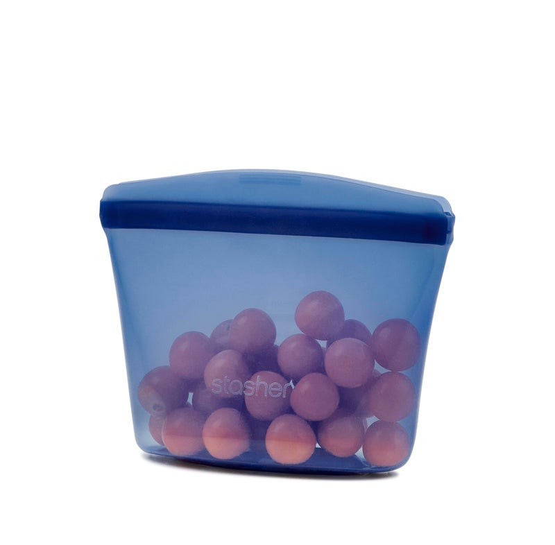 Stasher Premium Silicone Reusable Food Storage Bowl  Deep Ocean  Microwave  Sous Vide  Dishwasher  Oven and Freezer Safe  BPA Free  Leak-free  Eco-friendly  1-Cup Bowl - Image 1