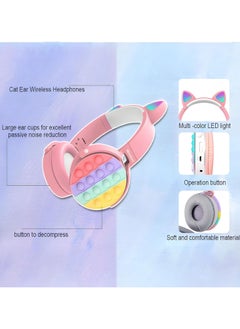 General Cat Ear Kids Headphones, Cute LED Illuminated Bluetooth Kids Headphones, Wireless Bluetooth Headphones with Silicone, Stereo Noise Cancelling Over-Ear Headphones for Girls Ladies  - Image 3