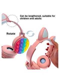 General Cat Ear Kids Headphones, Cute LED Illuminated Bluetooth Kids Headphones, Wireless Bluetooth Headphones with Silicone, Stereo Noise Cancelling Over-Ear Headphones for Girls Ladies  - Image 4