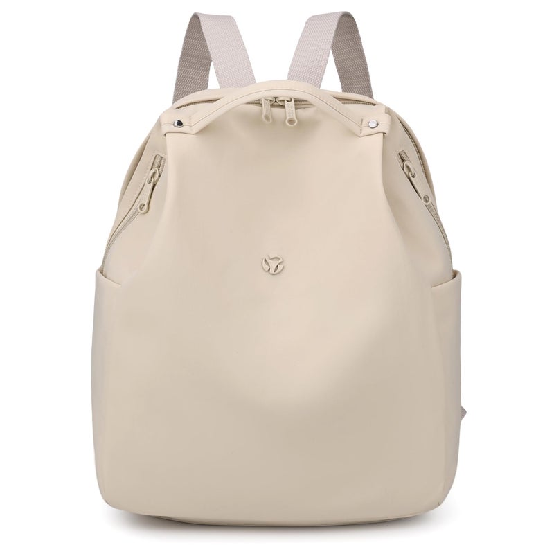 Nawoshow Mini Nylon Women Backpacks,Small Ladies backpacks Casual Lightweight Shopping Travel Daypack (Beige) - Image 1
