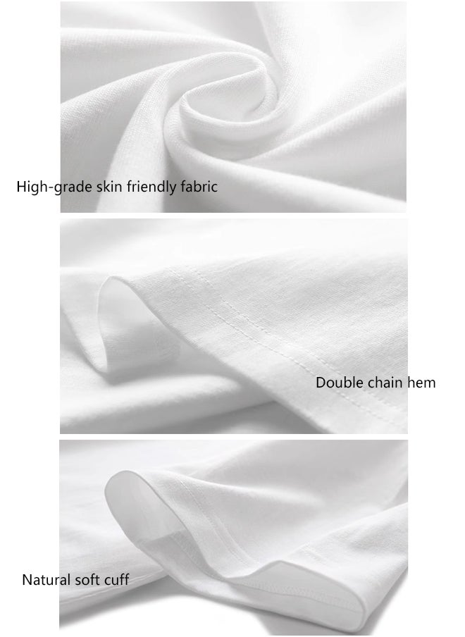 NIBEMINENT - Heavy Cotton Fabric Summer Pure Cotton Short Sleeved Unisex T-shirt Oversized and Fashionable Couple Shirt - Image 1