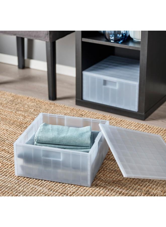 Generic Storage box with lid, transparent grey-blue, 33x33x16.5 cm  - Image 4