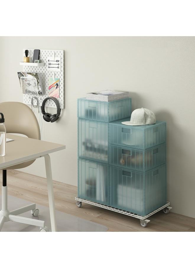 Generic Storage box with lid, transparent grey-blue, 33x33x16.5 cm  - Image 3