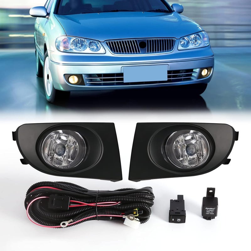 VGETTING Fog Light Kit for Nissan Sentra 2004-2008 with Halogen Bulbs and Wiring Harness - Image 1