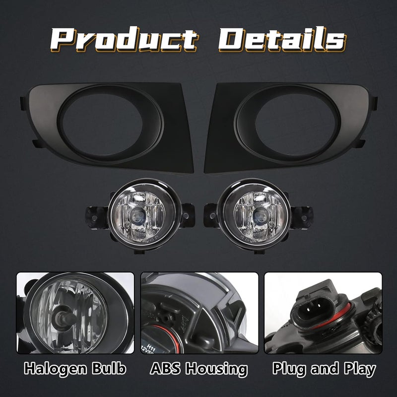 VGETTING Fog Light Kit for Nissan Sentra 2004-2008 with Halogen Bulbs and Wiring Harness - Image 4