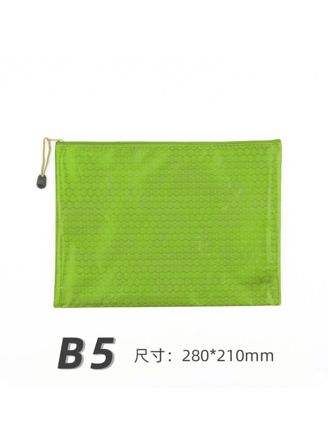Zipper File Bag A4 Portable Oxford Cloth Waterproof Material Bag Printable  Office Color Thickened Storage Bag - Image 1