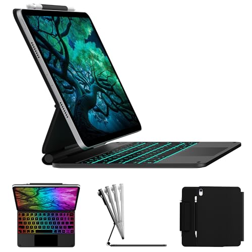 typecase Edge Keyboard Case for iPad 11th Gen A16 (2025) & 10th Gen 10.9" (2022) – Multi-Touch Trackpad, 11-Color Backlit Magic-Style Keyboard – Floating Magnetic Stand, Pencil Holder – Black - Image 1