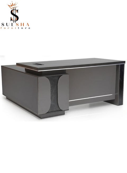 Modern L Shape Office Table with Side Drawers , Office Desk , Computer Table 160x80x75Cm