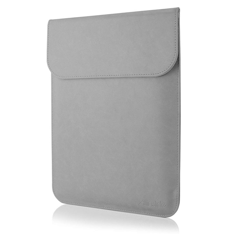 Allinside 11-12" Laptop Sleeve Compatible with MacBook Air 11 / MacBook 12, PU Leather Laptop Case, Gray - Image 1