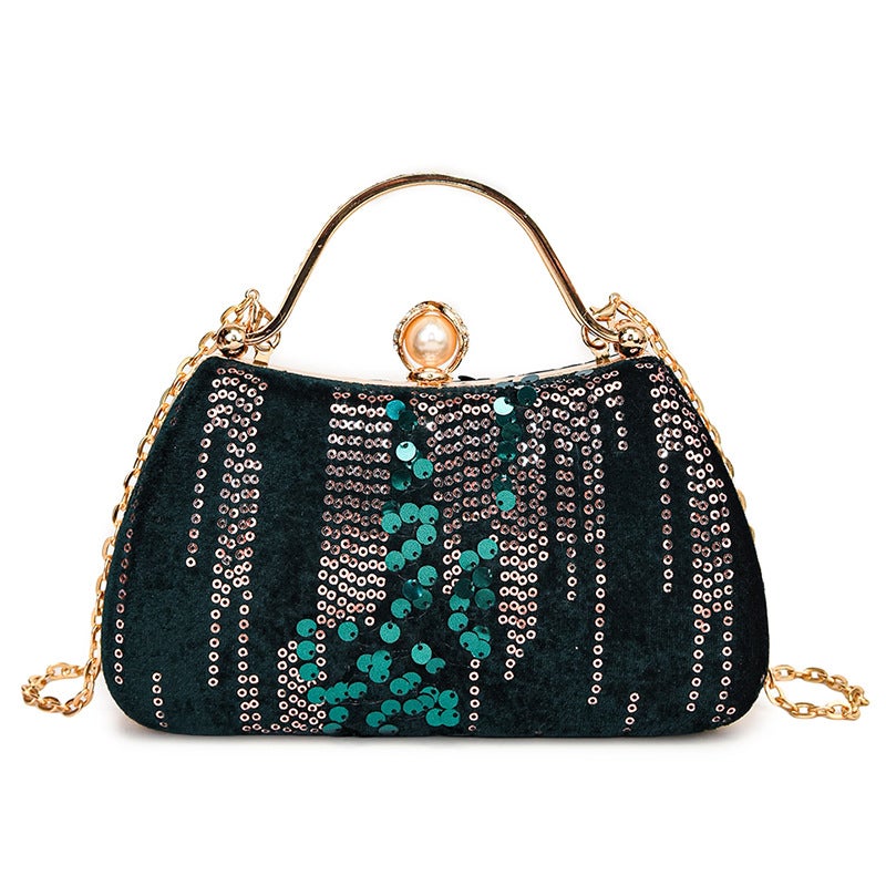 Banquet Dinner Bag Women'S Shoulder Metal Handbag Glitter Sequin Fish Scale Bag Ins Evening Dress Women'S Bag - Image 1