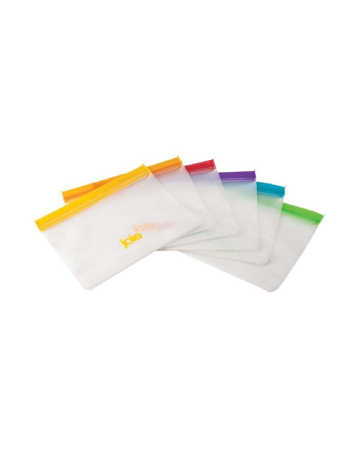 joie - 6-Piece BPA-Free Durable and Reusable Snack Bags Multicolor 8.75 x 7 Inch 29163 - Image 1