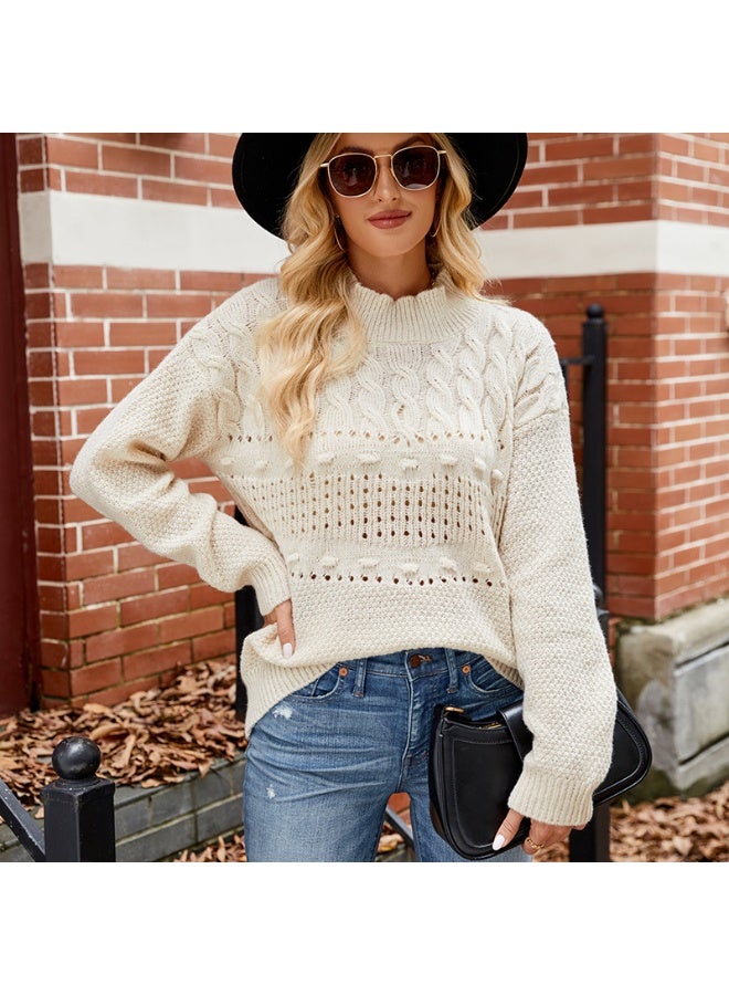 NIBEMINENT Women's Casual Lazy Sweater Autumn Winter Fashion Long Sleeve Pullover Knitted Sweater - Image 1