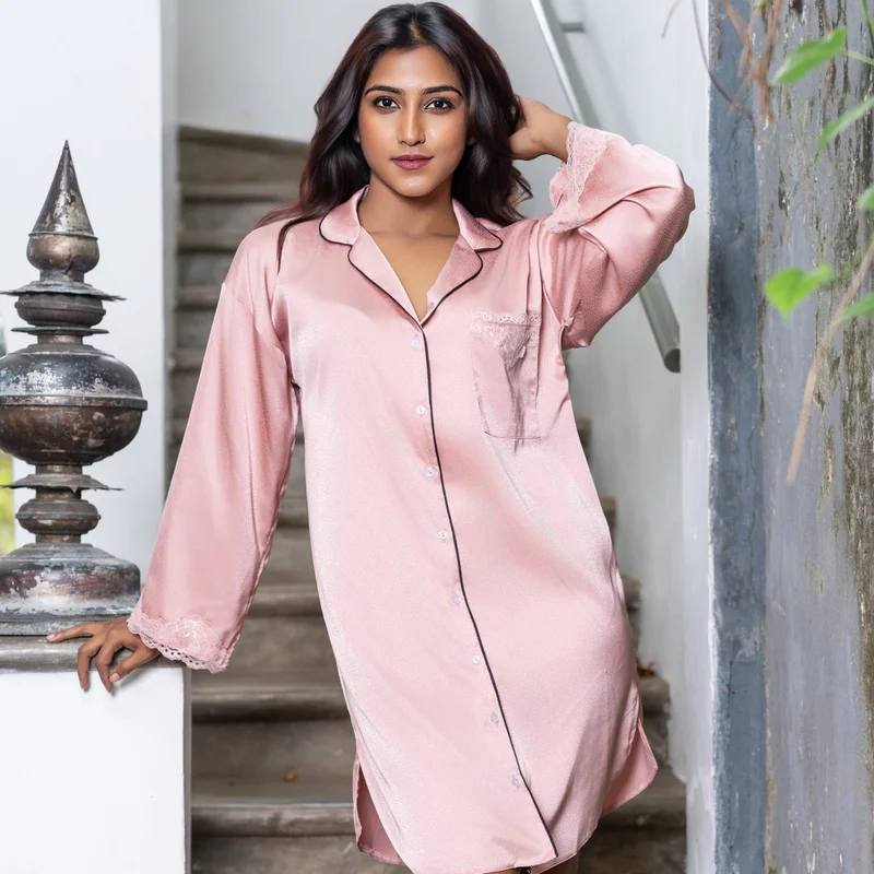 أدريا Aadaraya Nighty Short Notch Collar